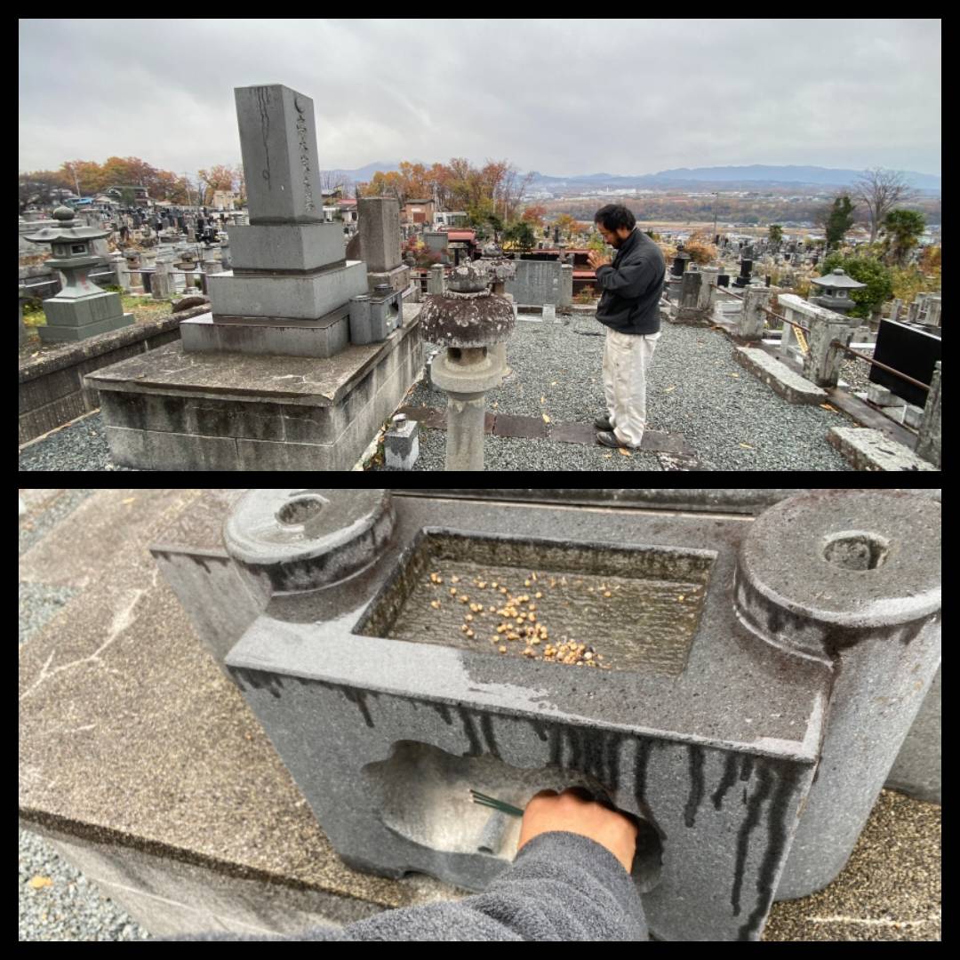 【韮崎市】墓地清掃・お墓参り